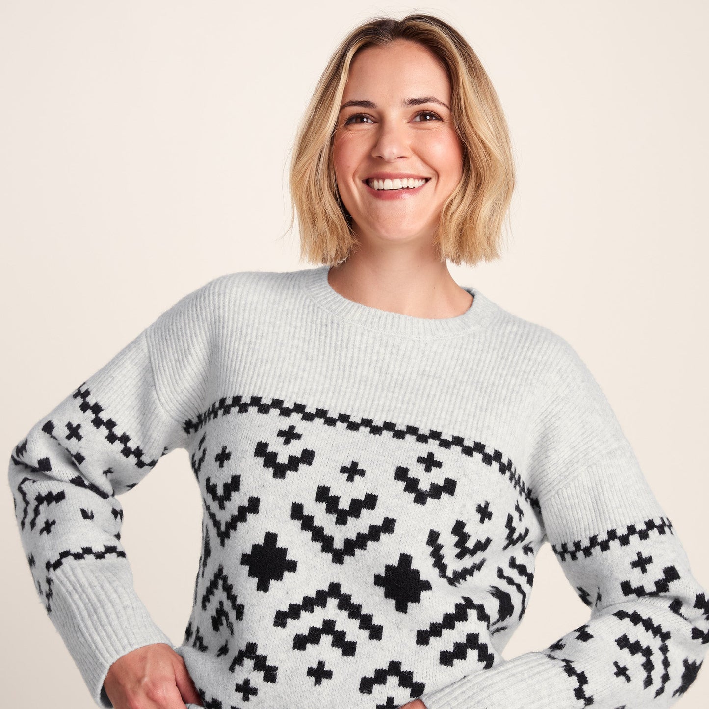 Tamara Womens Chunky Knitted Jumper - Ice Grey Marl