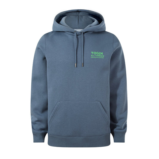 Terrain Mens Supersoft  Heavyweight Graphic Print Hoodie - Smokey Blue
