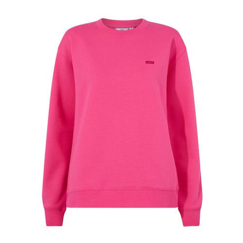 Tia Womens Heavyweight 100% Cotton Crew Neck Sweatshirt - Rich Pink