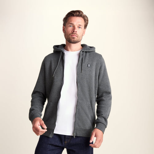 Timble Mens Sherpa Fleece Lined Hoody - Dark Grey Marl