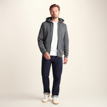 Timble Mens Sherpa Fleece Lined Hoody - Dark Grey Marl