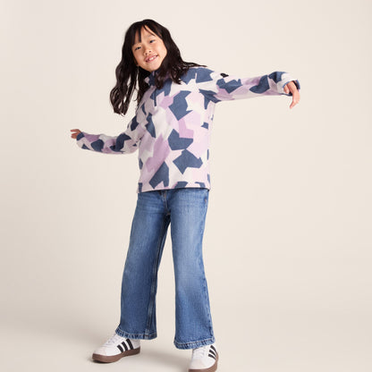 Toffolo Kids Zipneck Fleece - Abstract Mountain Print