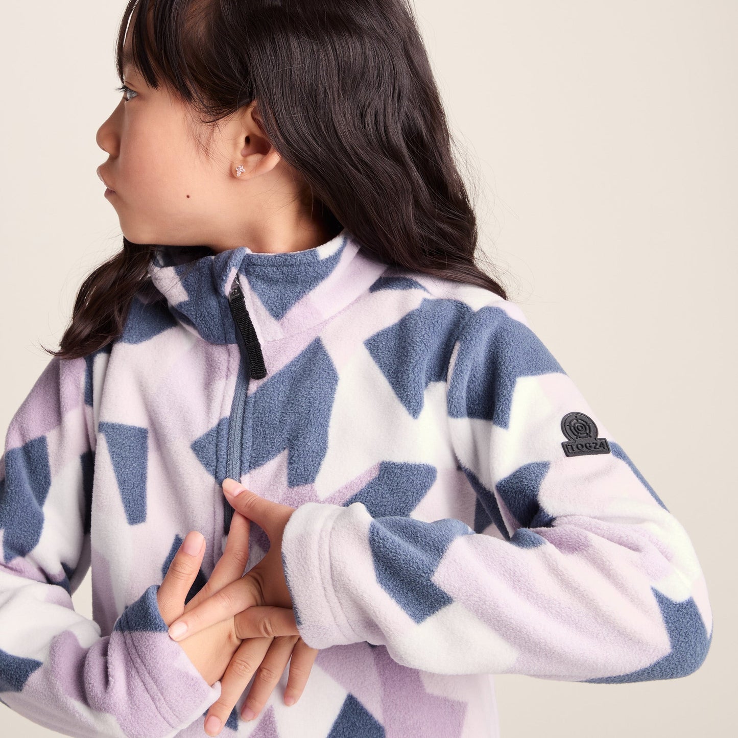 Toffolo Kids Zipneck Fleece - Abstract Mountain Print