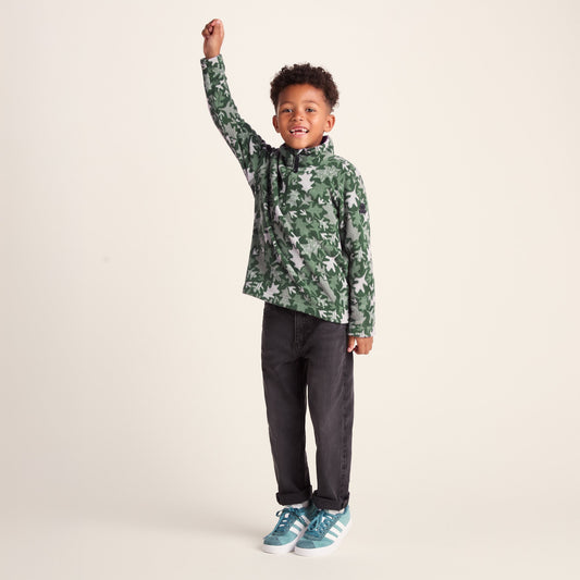 Toffolo Kids Zipneck Fleece - Oak Leaf Print