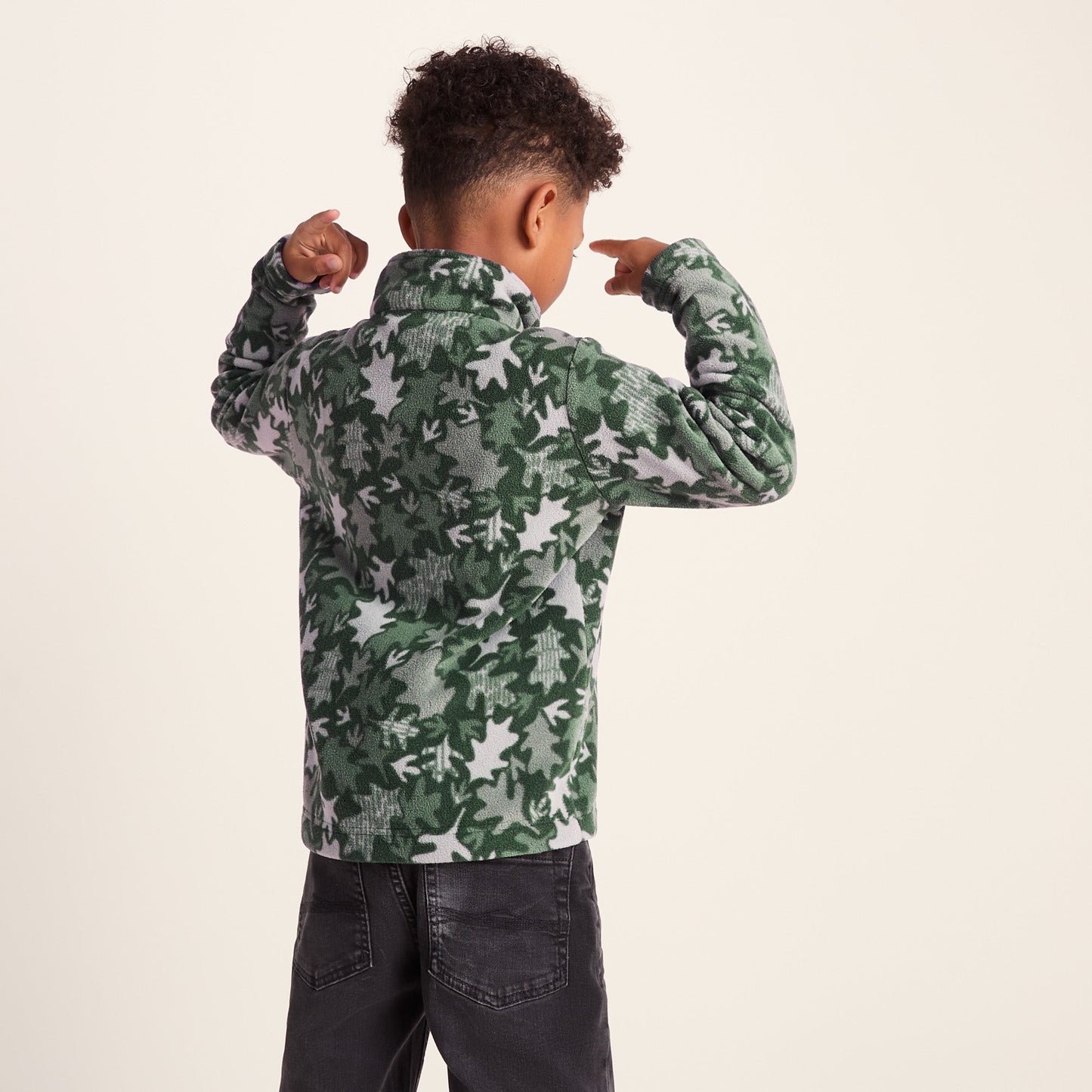 Toffolo Kids Zipneck Fleece - Oak Leaf Print
