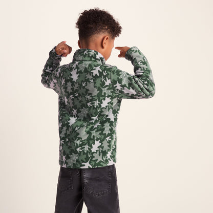 Toffolo Kids Zipneck Fleece - Oak Leaf Print