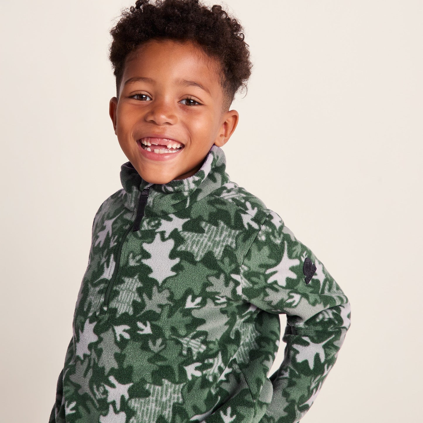 Toffolo Kids Zipneck Fleece - Oak Leaf Print