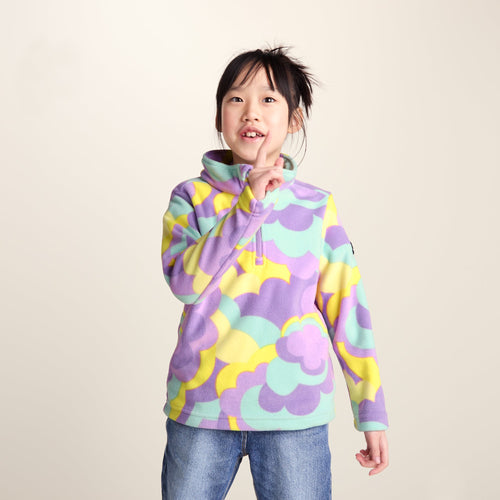 Toffolo Kids Zipneck Fleece - Lilac Cloud Print