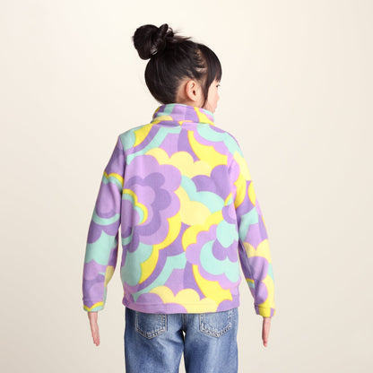 Toffolo Kids Zipneck Fleece - Lilac Cloud Print