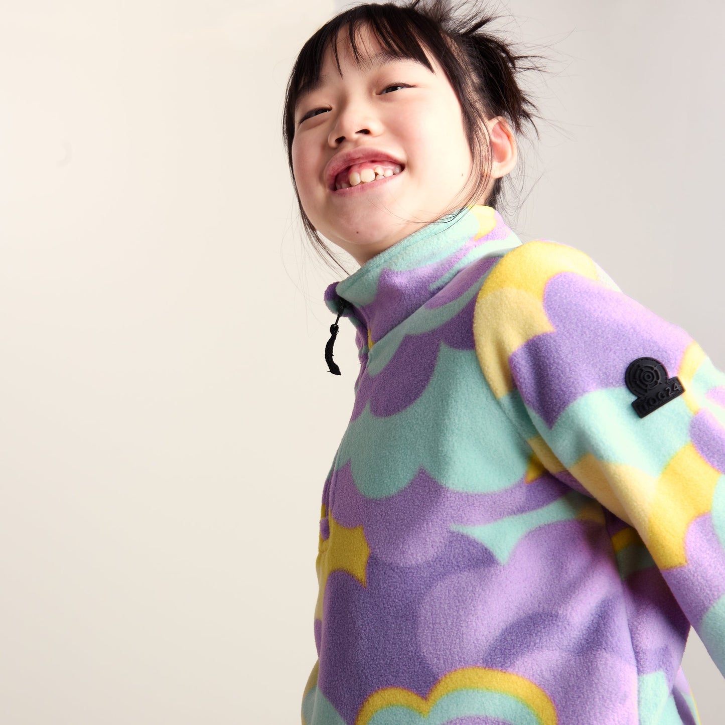 Toffolo Kids Zipneck Fleece - Lilac Cloud Print