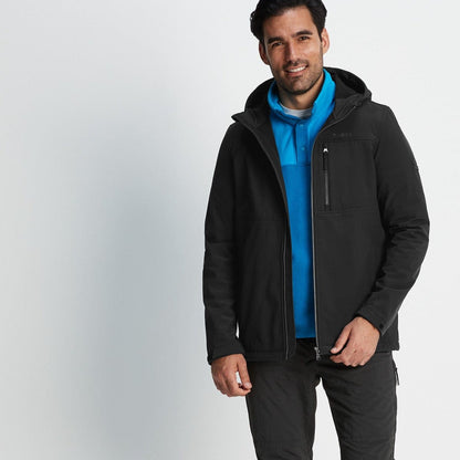 Truro Mens Hooded Softshell Jacket - Black