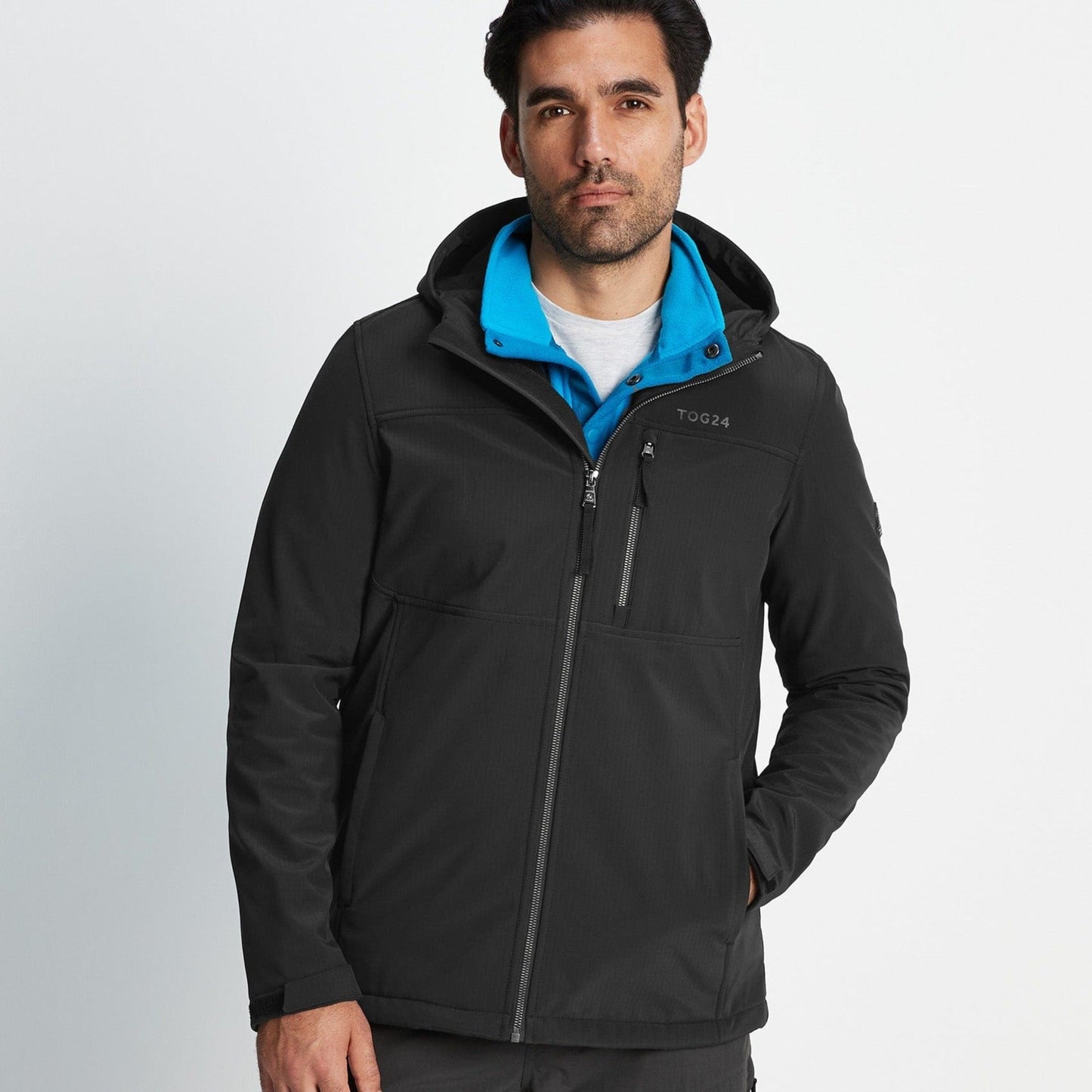 Truro Mens Hooded Softshell Jacket - Black