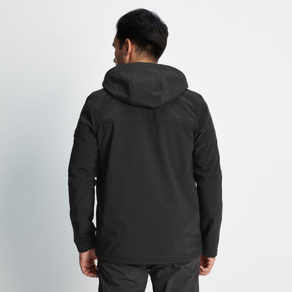 Truro Mens Hooded Softshell Jacket - Black