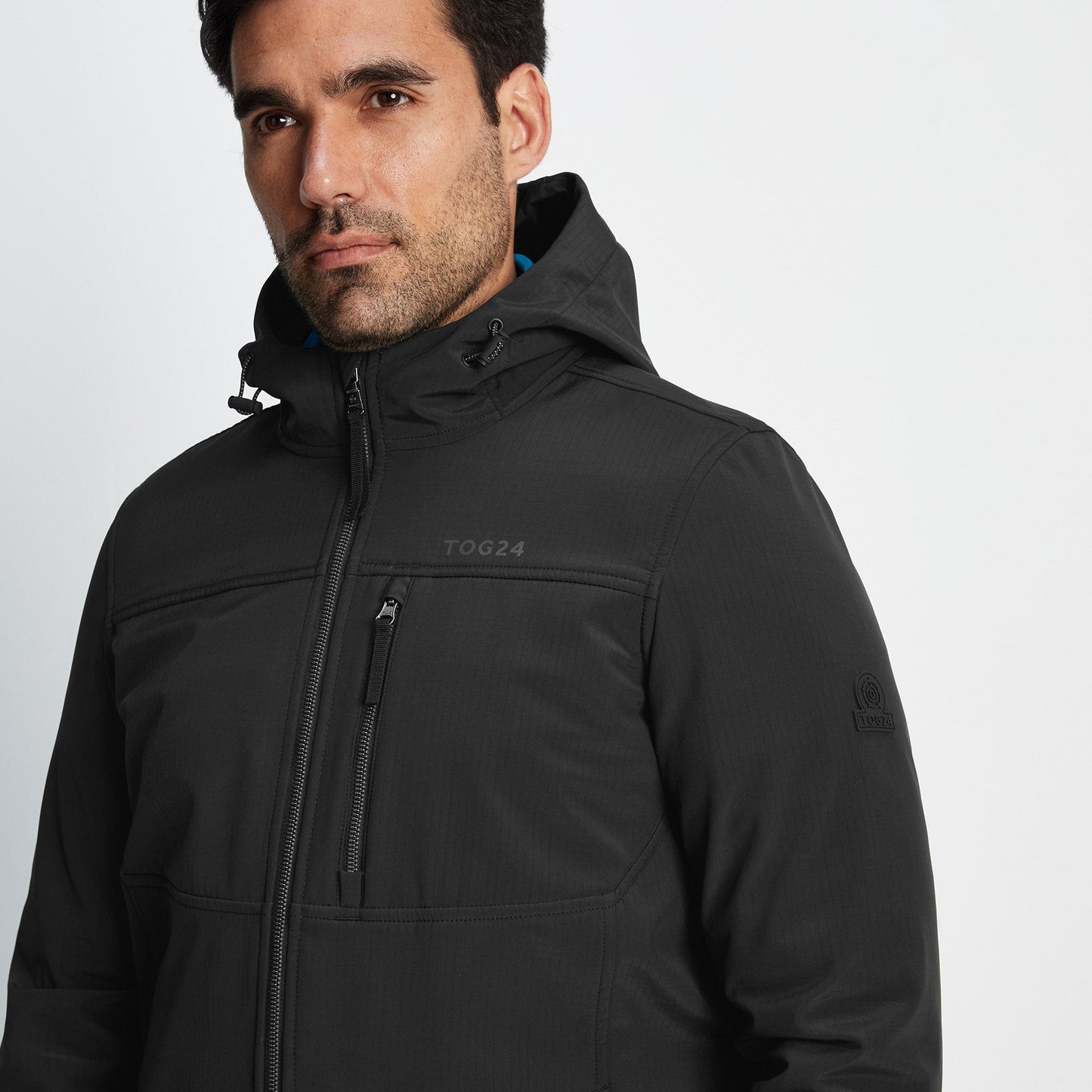Truro Mens Hooded Softshell Jacket - Black