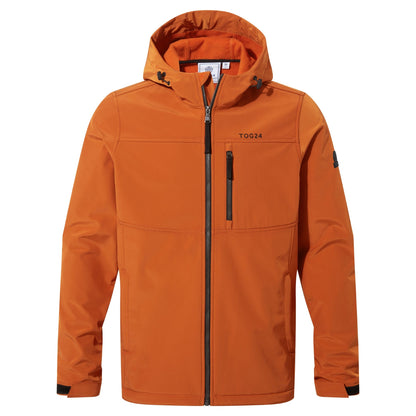 Truro Mens Hooded Softshell Jacket - Dark Orange