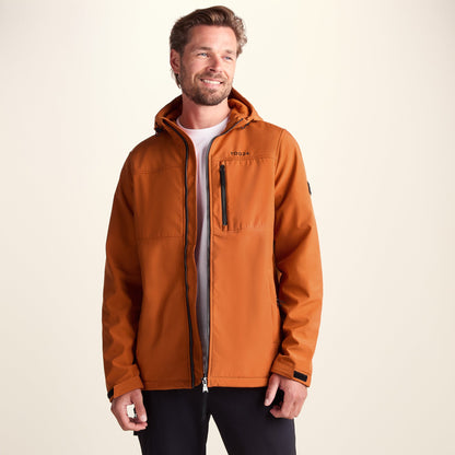 Truro Mens Hooded Softshell Jacket - Dark Orange