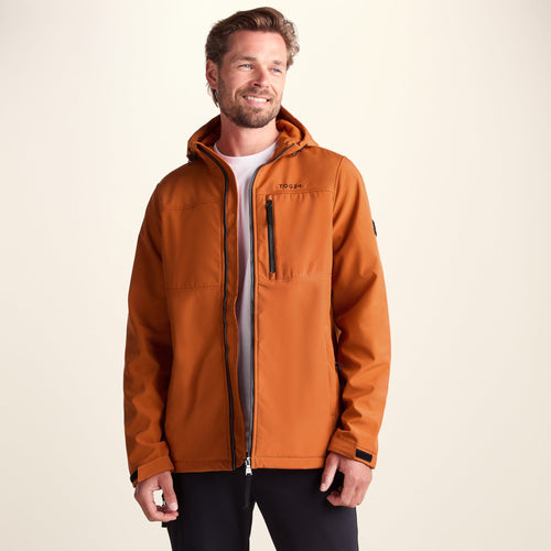 Truro Mens Hooded Softshell Jacket - Dark Orange