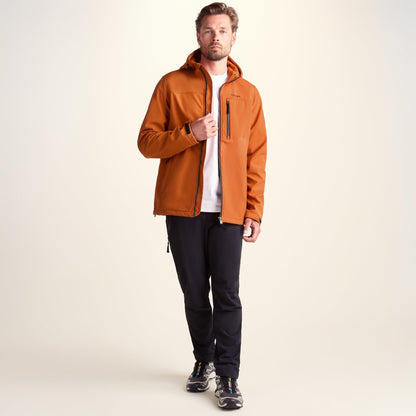 Truro Mens Hooded Softshell Jacket - Dark Orange