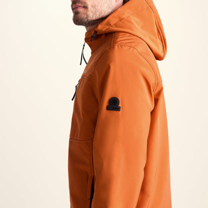 Truro Mens Hooded Softshell Jacket - Dark Orange