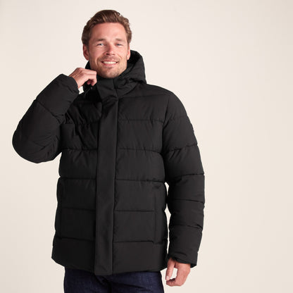 Tunnard Mens Short Shower Resistant Insulated Jacket - Black