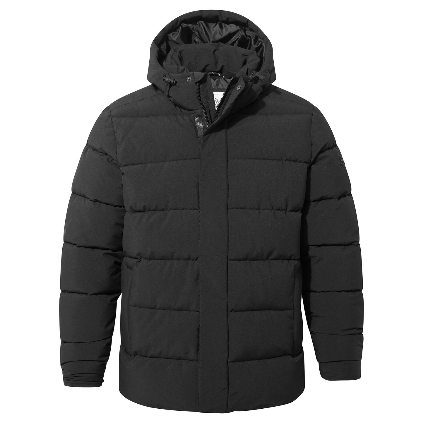 Tunnard Mens Short Shower Resistant Insulated Jacket - Black