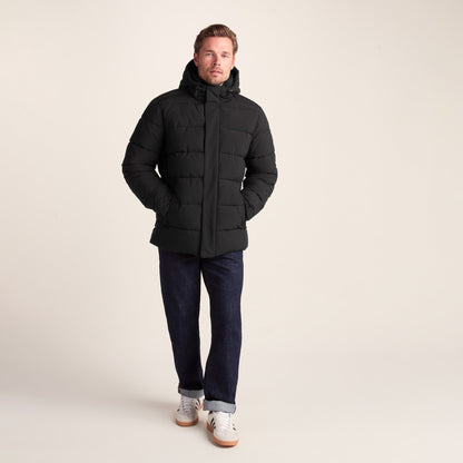 Tunnard Mens Short Shower Resistant Insulated Jacket - Black