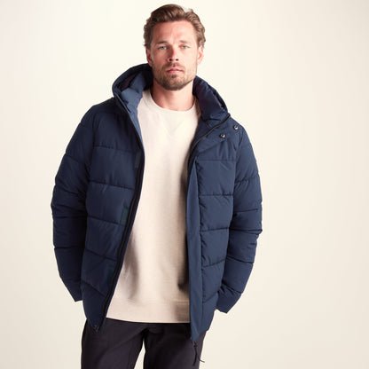 Tunnard Mens Short Shower Resistant Insulated Jacket - Dark Indigo