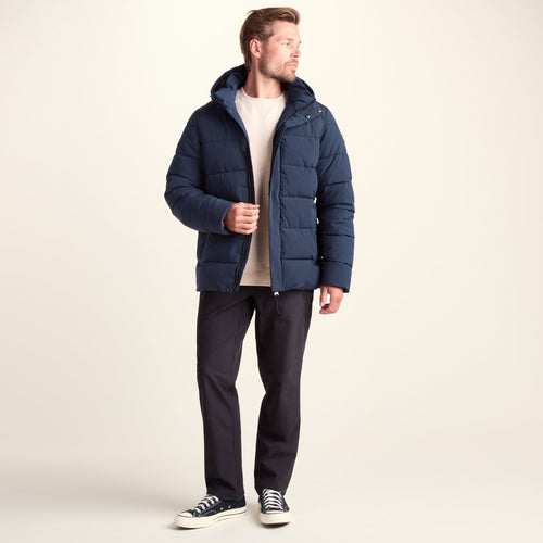 Tunnard Mens Short Shower Resistant Insulated Jacket - Dark Indigo