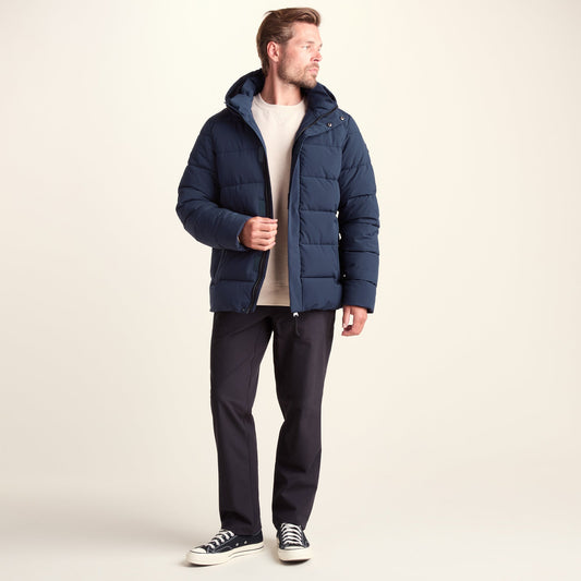 Tunnard Mens Short Shower Resistant Insulated Jacket - Dark Indigo