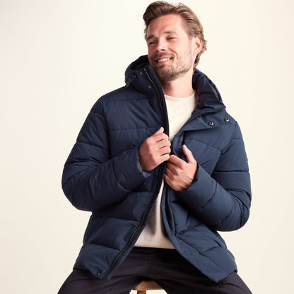 Tunnard Mens Short Shower Resistant Insulated Jacket - Dark Indigo