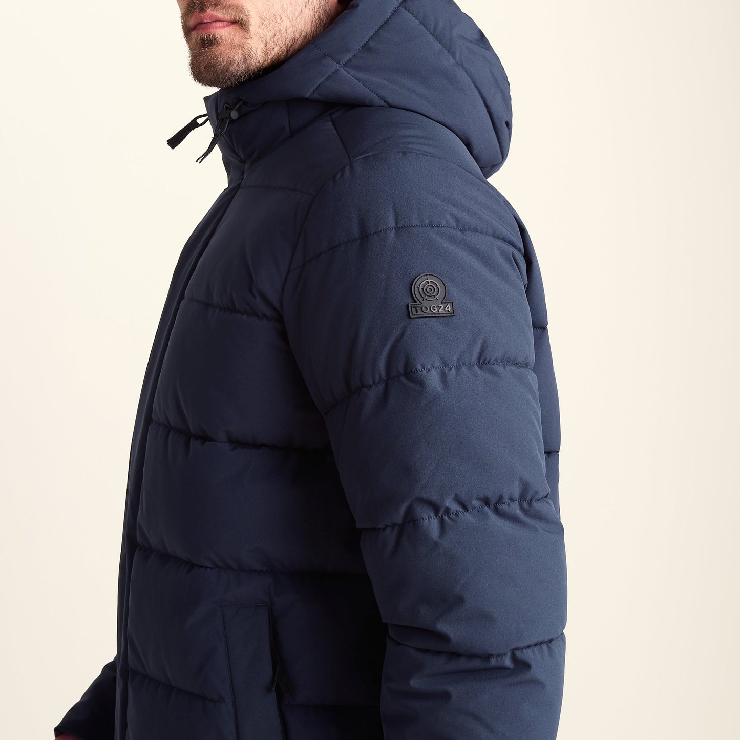 Tunnard Mens Short Shower Resistant Insulated Jacket - Dark Indigo
