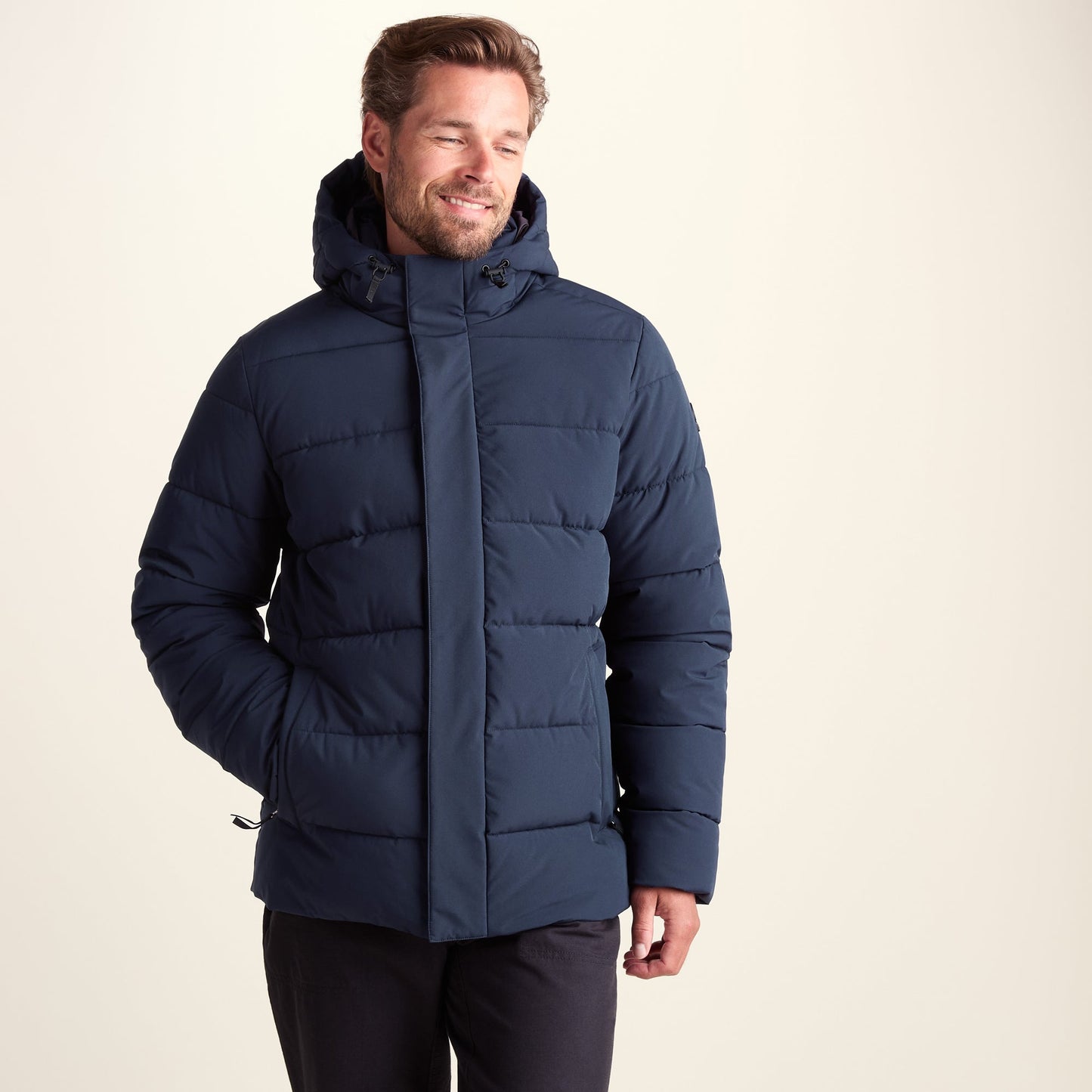 Tunnard Mens Short Shower Resistant Insulated Jacket - Dark Indigo