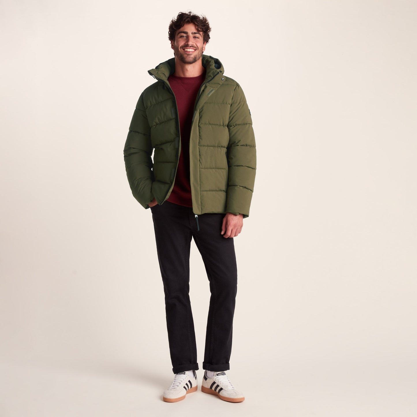 Tunnard Mens Short Shower Resistant Insulated Jacket - Khaki