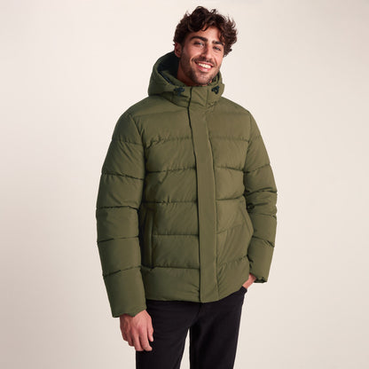 Tunnard Mens Short Shower Resistant Insulated Jacket - Khaki