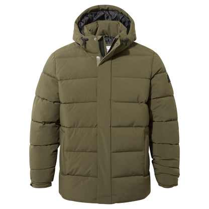 Tunnard Mens Short Shower Resistant Insulated Jacket - Khaki