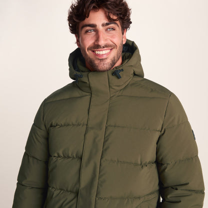Tunnard Mens Short Shower Resistant Insulated Jacket - Khaki