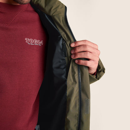 Tunnard Mens Short Shower Resistant Insulated Jacket - Khaki