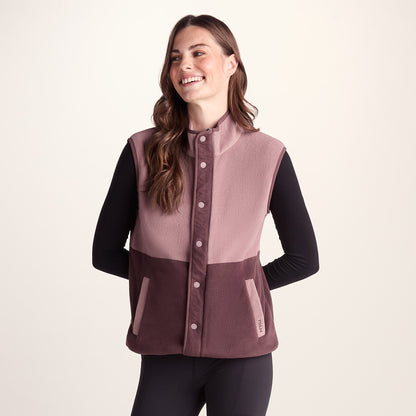 Tunston Womens Relaxed Fit Microfleece Gilet - Mauve/Dark Mauve
