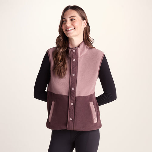 Tunston Womens Relaxed Fit Microfleece Gilet - Mauve/Dark Mauve