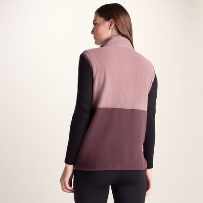 Tunston Womens Relaxed Fit Microfleece Gilet - Mauve/Dark Mauve