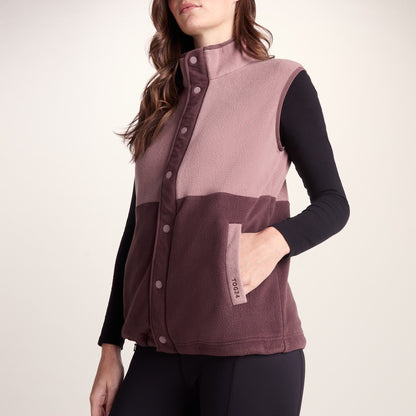 Tunston Womens Relaxed Fit Microfleece Gilet - Mauve/Dark Mauve