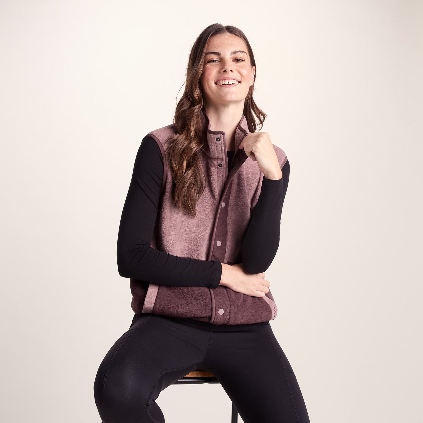 Tunston Womens Relaxed Fit Microfleece Gilet - Mauve/Dark Mauve