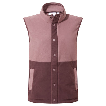Tunston Womens Relaxed Fit Microfleece Gilet - Mauve/Dark Mauve