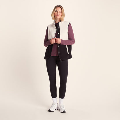 Tunston Womens Relaxed Fit Microfleece Gilet - Vanilla/Black