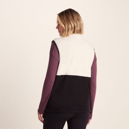Tunston Womens Relaxed Fit Microfleece Gilet - Vanilla/Black