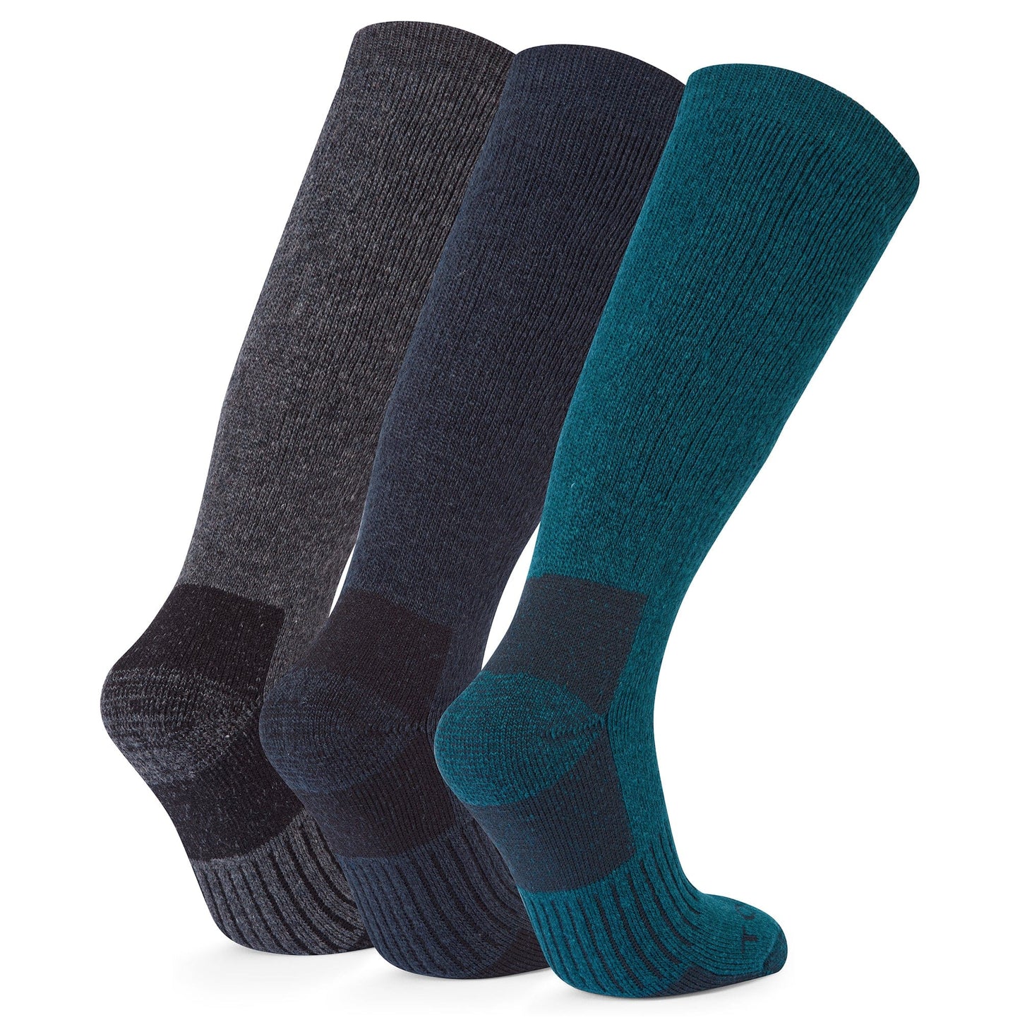 Villach 3 Pack Mens Trek Socks - Dark Grey Marl/Lagoon Blue/Dark Indigo