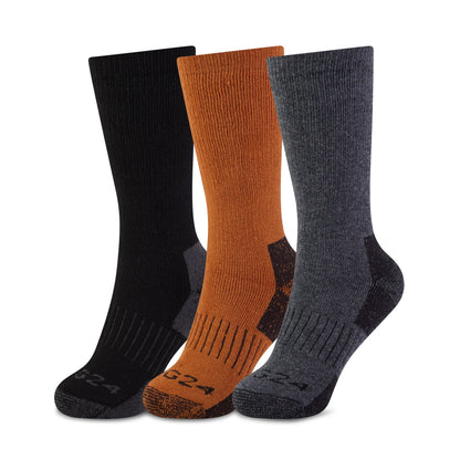 Villach 3 Pack Mens Trek Socks - Black/Mahogany/Dk Grey Marl