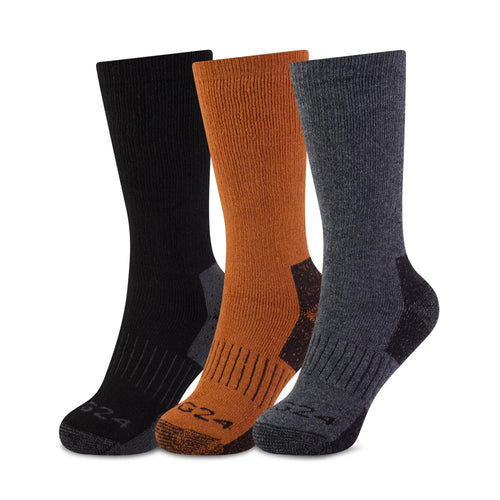 Villach 3 Pack Mens Trek Socks - Black/Mahogany/Dk Grey Marl