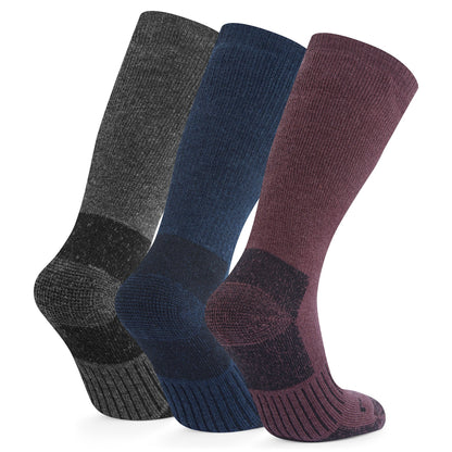 Villach 3 Pack Womens Trek Socks - Dk Indigo/Dk Mauve/Dk Grey Marl