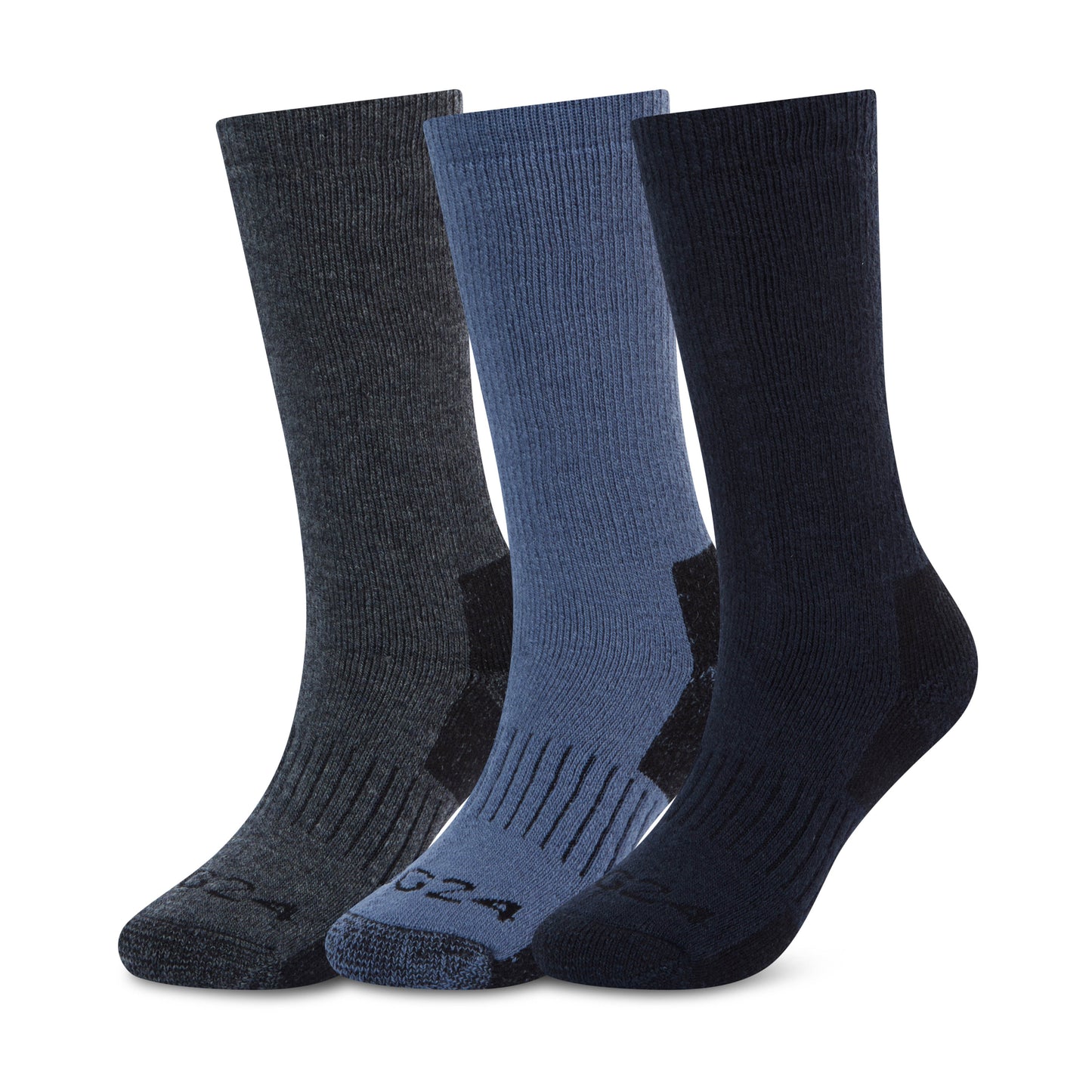 Villach 3 Pack Mens Trek Socks - Dark Indigo/Smokey Blue/Dk Grey Melange L